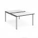 Adapt sliding top back to back desks 1200mm x 1600mm - silver frame, white top, black edge STE1216-S-WK