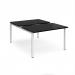 Adapt sliding top back to back desks 1200mm x 1600mm - white frame, black top STE1216-WH-BK