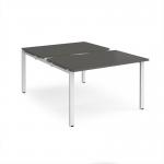 Adapt sliding top back to back desks 1200mm x 1600mm - white frame, storm grey top STE1216-WH-OG