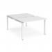 Adapt sliding top back to back desks 1200mm x 1600mm - white frame, white top STE1216-WH-WH