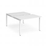 Adapt sliding top back to back desks 1200mm x 1600mm - white frame, white top STE1216-WH-WH