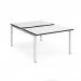Adapt sliding top back to back desks 1200mm x 1600mm - white frame, white top, black edge STE1216-WH-WK
