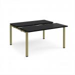 Adapt sliding top back to back desks 1400mm x 1200mm - green frame, black top STE1412-GN-BK