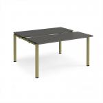 Adapt sliding top back to back desks 1400mm x 1200mm - green frame, storm grey top STE1412-GN-OG