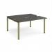 Adapt sliding top back to back desks 1400mm x 1200mm - green frame, storm grey top STE1412-GN-OG