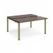 Adapt sliding top back to back desks 1400mm x 1200mm - green frame, walnut top STE1412-GN-W