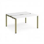 Adapt sliding top back to back desks 1400mm x 1200mm - green frame, white top STE1412-GN-WH