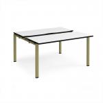 Adapt sliding top back to back desks 1400mm x 1200mm - green frame, white top, black edge STE1412-GN-WK