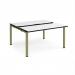 Adapt sliding top back to back desks 1400mm x 1200mm - green frame, white top, black edge STE1412-GN-WK