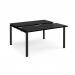Adapt sliding top back to back desks 1400mm x 1200mm - black frame, black top STE1412-K-BK