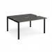 Adapt sliding top back to back desks 1400mm x 1200mm - black frame, storm grey top STE1412-K-OG