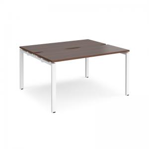 Adapt sliding top starter units 1400mm x 1200mm - white frame, walnut