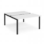 Adapt sliding top back to back desks 1400mm x 1600mm - black frame, white top STE1416-K-WH