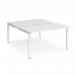 Adapt sliding top back to back desks 1400mm x 1600mm - white frame, white top STE1416-WH-WH