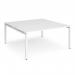 Adapt sliding top back to back desks 1600mm x 1200mm - white frame, white top STE1612-WH-WH