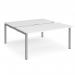 Adapt sliding top back to back desks 1600mm x 1600mm - silver frame, white top STE1616-S-WH