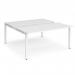 Adapt sliding top back to back desks 1600mm x 1600mm - white frame, white top STE1616-WH-WH