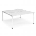 Adapt sliding top back to back desks 1600mm x 1600mm - white frame, white top STE1616-WH-WH