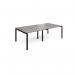 Adapt sliding top double back to back desks 2400mm x 1200mm - black frame, grey oak top STE2412-K-GO