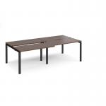 Adapt sliding top double back to back desks 2400mm x 1200mm - black frame, walnut top STE2412-K-W