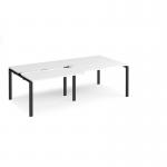 Adapt sliding top double back to back desks 2400mm x 1200mm - black frame, white top STE2412-K-WH