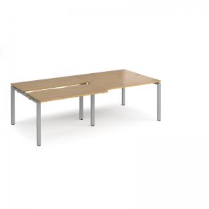 Adapt sliding top double back to back desks 2400mm x 1200mm - silver
