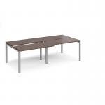 Adapt sliding top double back to back desks 2400mm x 1200mm - silver frame, walnut top STE2412-S-W