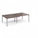 Adapt sliding top double back to back desks 2400mm x 1200mm - silver frame, walnut top STE2412-S-W