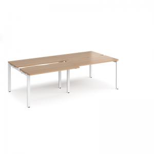 Adapt sliding top double back to back desks 2400mm x 1200mm - white