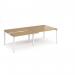 Adapt sliding top double back to back desks 2400mm x 1200mm - white frame, oak top STE2412-WH-O