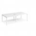 Adapt sliding top double back to back desks 2400mm x 1200mm - white frame, white top STE2412-WH-WH