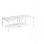 Adapt sliding top double back to back desks 2400mm x 1200mm - white frame, white top STE2412-WH-WH