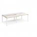 Adapt sliding top double back to back desks 2400mm x 1200mm - white frame, white top with oak edging STE2412-WH-WO