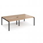 Adapt sliding top double back to back desks 2400mm x 1600mm - black frame, beech top STE2416-K-B