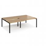 Adapt sliding top double back to back desks 2400mm x 1600mm - black frame, oak top STE2416-K-O