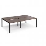 Adapt sliding top double back to back desks 2400mm x 1600mm - black frame, walnut top STE2416-K-W