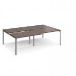 Adapt sliding top double back to back desks 2400mm x 1600mm - silver frame, walnut top STE2416-S-W