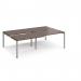 Adapt sliding top double back to back desks 2400mm x 1600mm - silver frame, walnut top STE2416-S-W