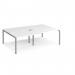 Adapt sliding top double back to back desks 2400mm x 1600mm - silver frame, white top STE2416-S-WH