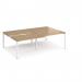 Adapt sliding top double back to back desks 2400mm x 1600mm - white frame, oak top STE2416-WH-O