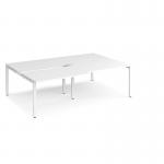 Adapt sliding top double back to back desks 2400mm x 1600mm - white frame, white top STE2416-WH-WH