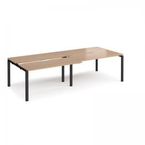 Adapt sliding top double back to back desks 2800mm x 1200mm - black
