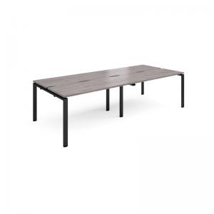 Adapt sliding top double back to back desks 2800mm x 1200mm - black