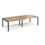 Adapt sliding top double back to back desks 2800mm x 1200mm - black frame, oak top STE2812-K-O