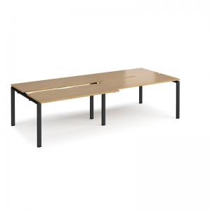Adapt sliding top double back to back desks 2800mm x 1200mm - black
