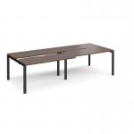 Adapt sliding top double back to back desks 2800mm x 1200mm - black frame, walnut top STE2812-K-W