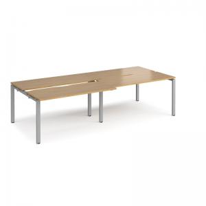 Adapt sliding top double back to back desks 2800mm x 1200mm - silver