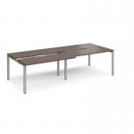 Adapt sliding top double back to back desks 2800mm x 1200mm - silver frame, walnut top STE2812-S-W