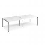 Adapt sliding top double back to back desks 2800mm x 1200mm - silver frame, white top STE2812-S-WH