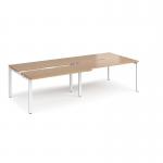 Adapt sliding top double back to back desks 2800mm x 1200mm - white frame, beech top STE2812-WH-B